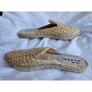 Manebi Raffia Slip-On Espadrilles Open Heel Size 38 US 7.5